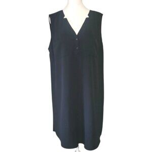 New York & Co Black Stretch Sleeveless Shift Dress, XL, Pre-owned